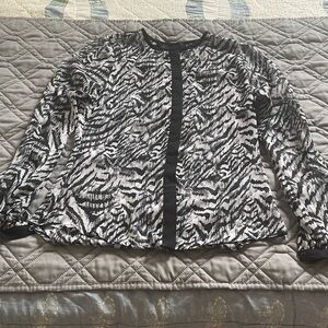 Kardashian Kollection Black and White Zebra Blouse